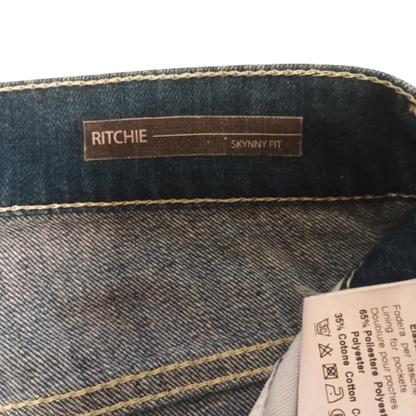 Dondup Ritchie Distressed Skinny Fit Jeans (Navy)