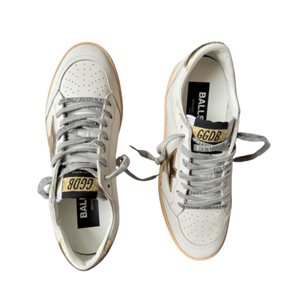 Golden Goose Ballstar Sneakers (White Gold) (New) (Womens)