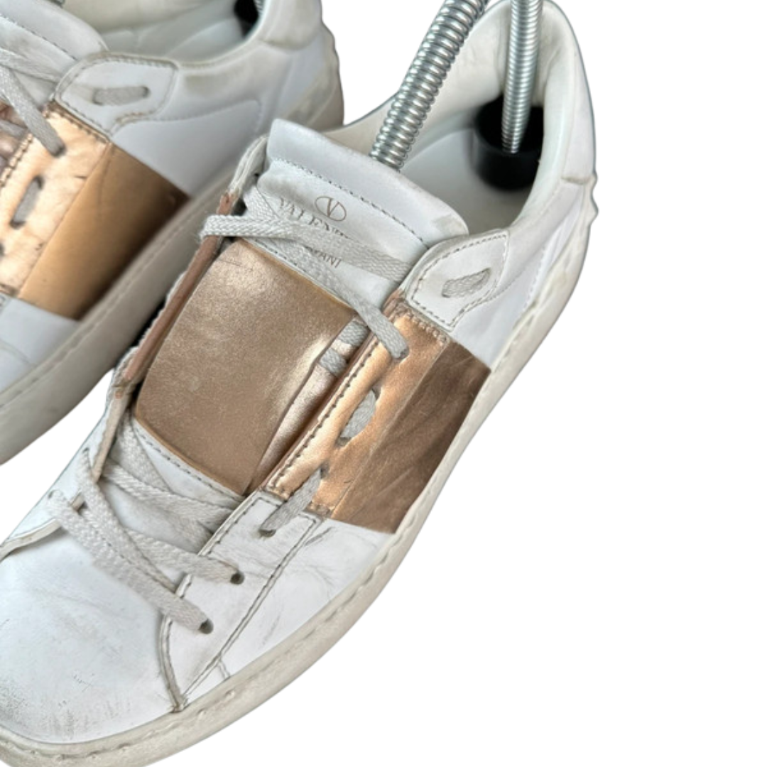 Valentino Garavani Open Sneakers (White Gold) (Women's)