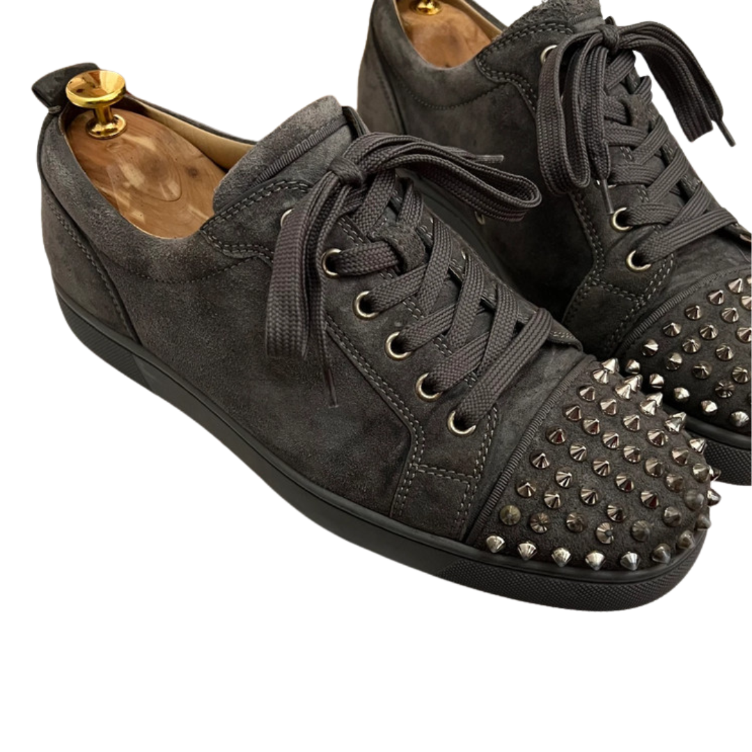 Christian Louboutin Louis Junior Spike Sneakers (Dark Grey)