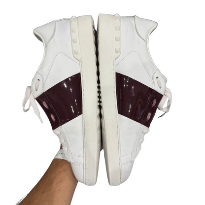 Valentino Garavani Open Sneakers (Patent Burgundy)