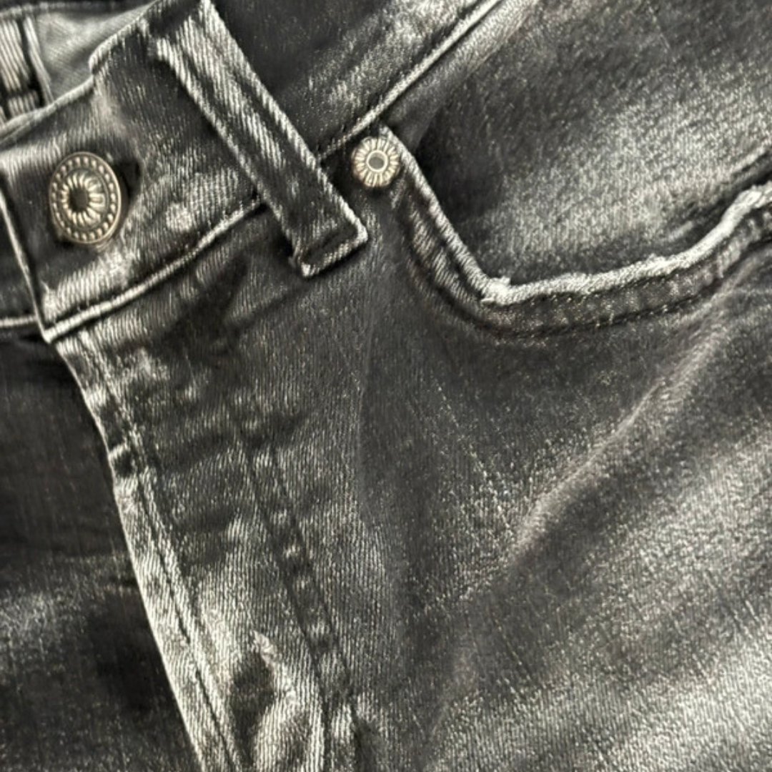 Dondup Mius Distressed Slim Fit Jeans (Dark Grey)
