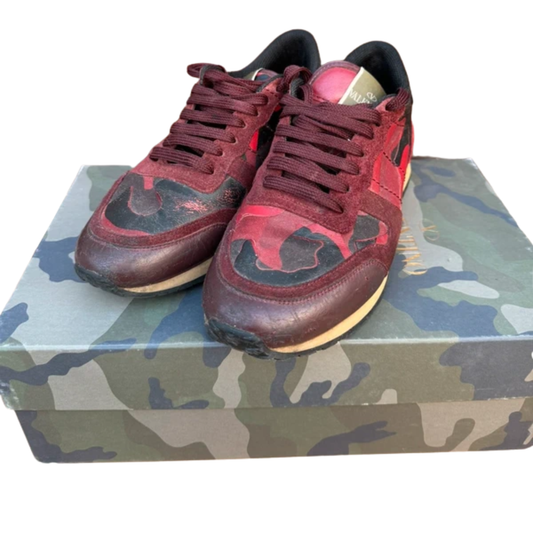 Valentino Camoflage Rockrunner Sneakers (Red)