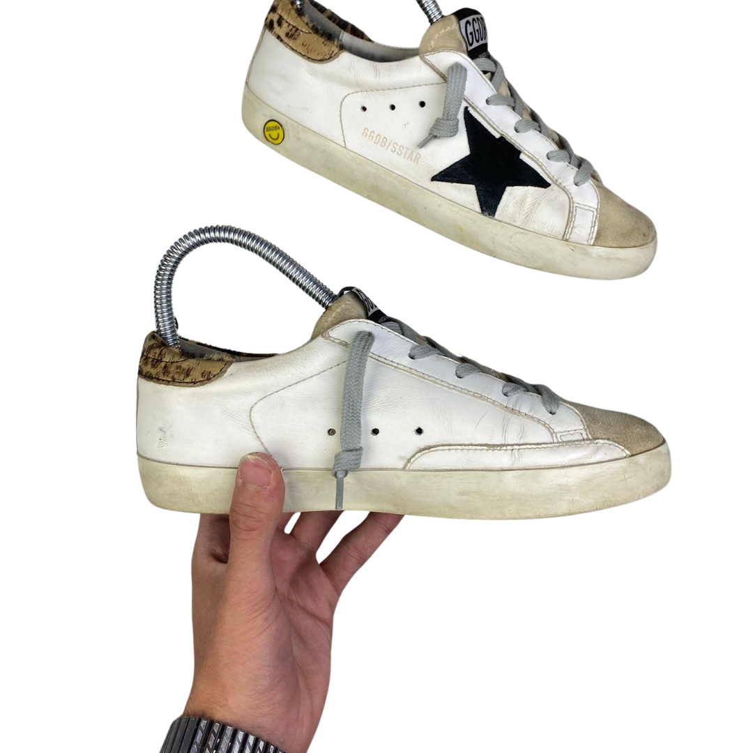 Golden Goose Superstar Sneakers (White Leopard) (Women's)