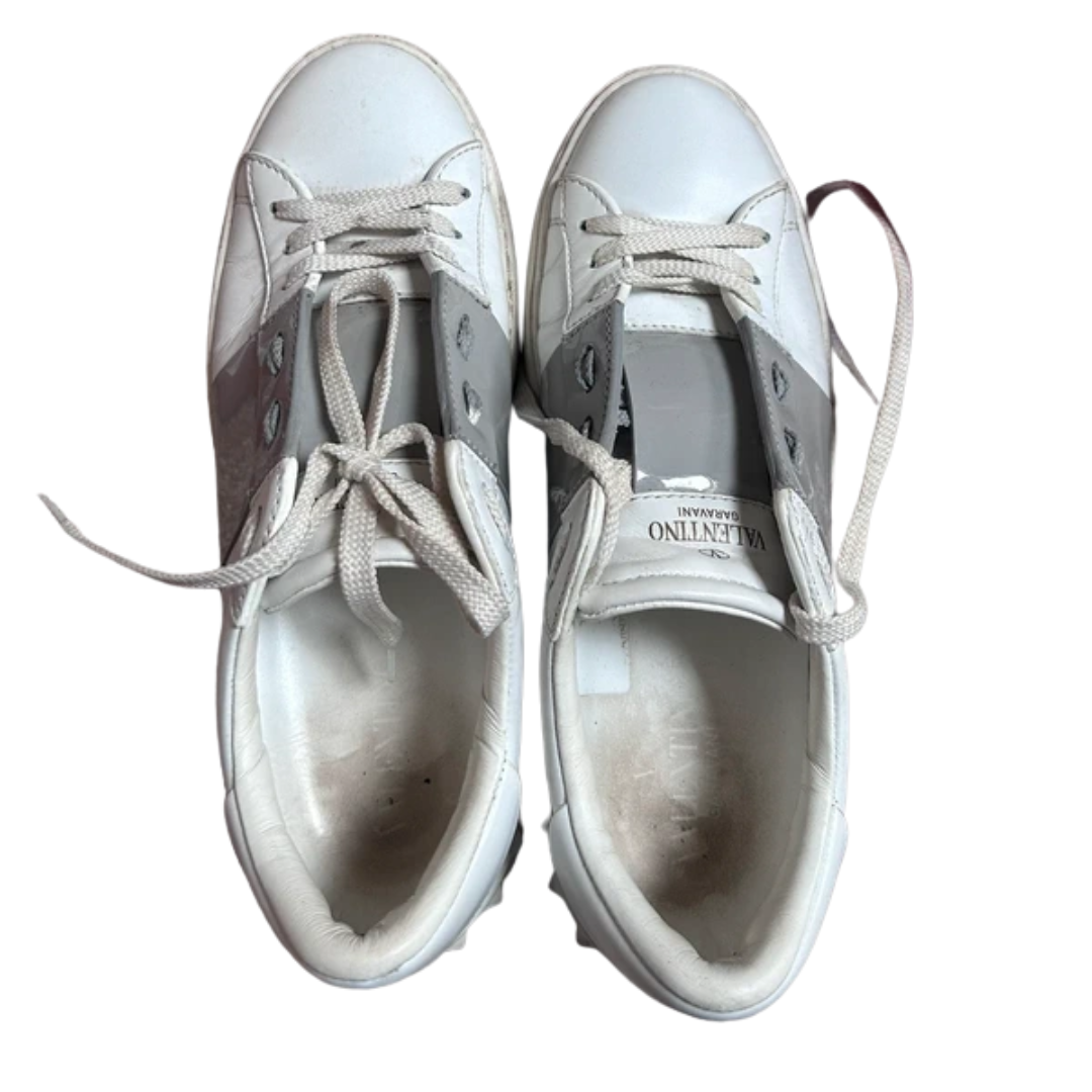 Valentino Garavani Open Sneakers (Patent Grey) (Womens)