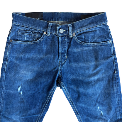 Dondup George Distressed Skinny Fit Jeans (Navy)