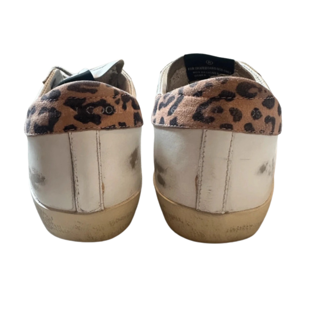 Golden Goose Superstar Sneakers (Leopard Heel) (Women's)