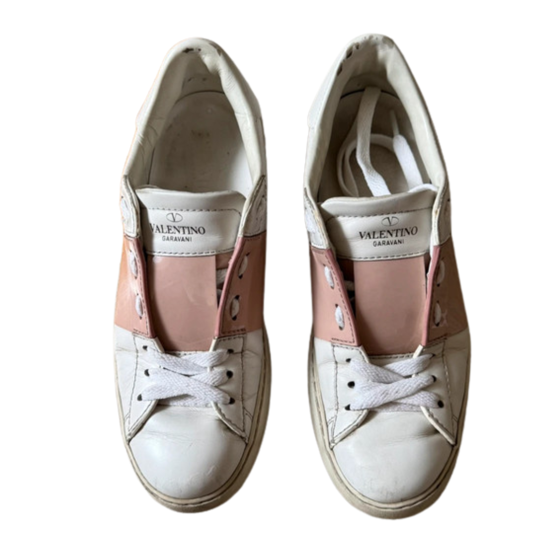 Valentino Garavani Open Sneakers (White Pink) (Womens)