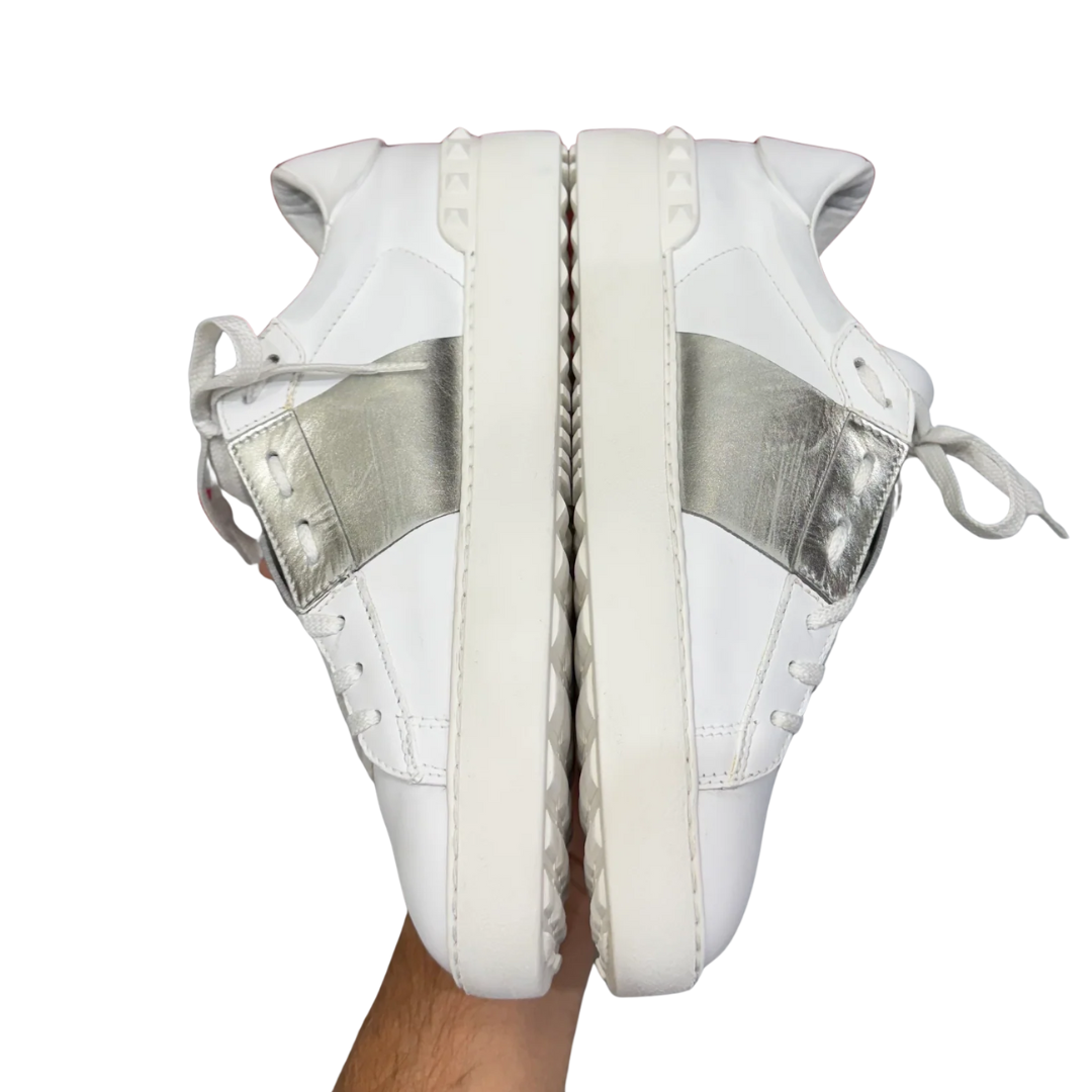 Valentino Garavani Open Sneakers (White Silver) (Womens)
