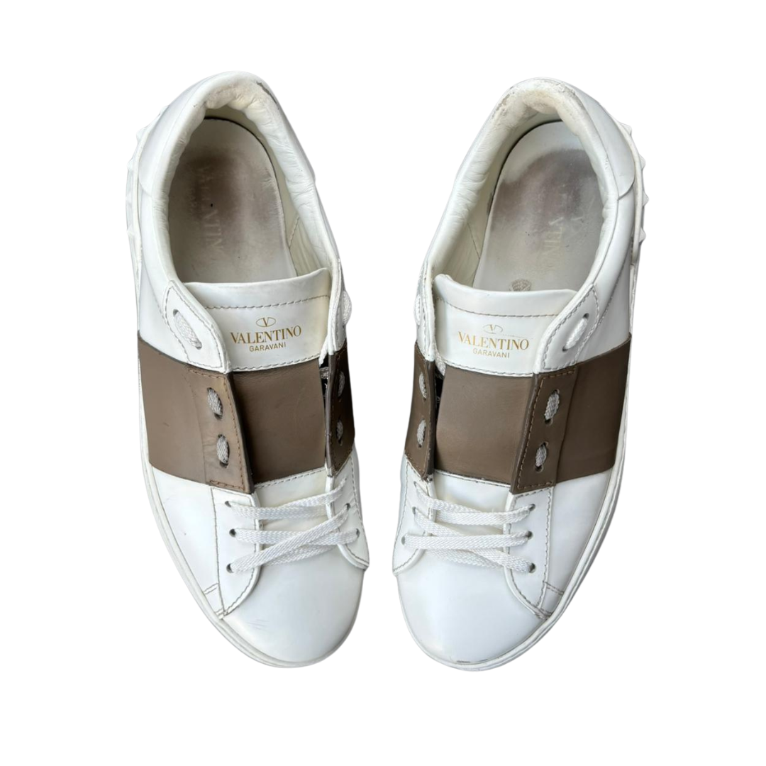 Valentino Garavani Open Sneakers (White Brown)