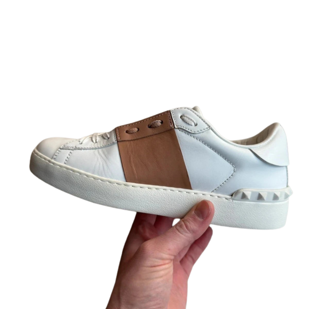 Valentino Garavani Open Sneakers (White Beige) (Womens)