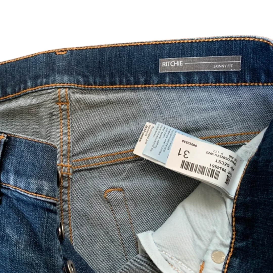 Dondup Ritchie Distressed Skinny Fit Jeans (Navy)