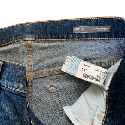 Dondup Ritchie Distressed Skinny Fit Jeans (Navy)