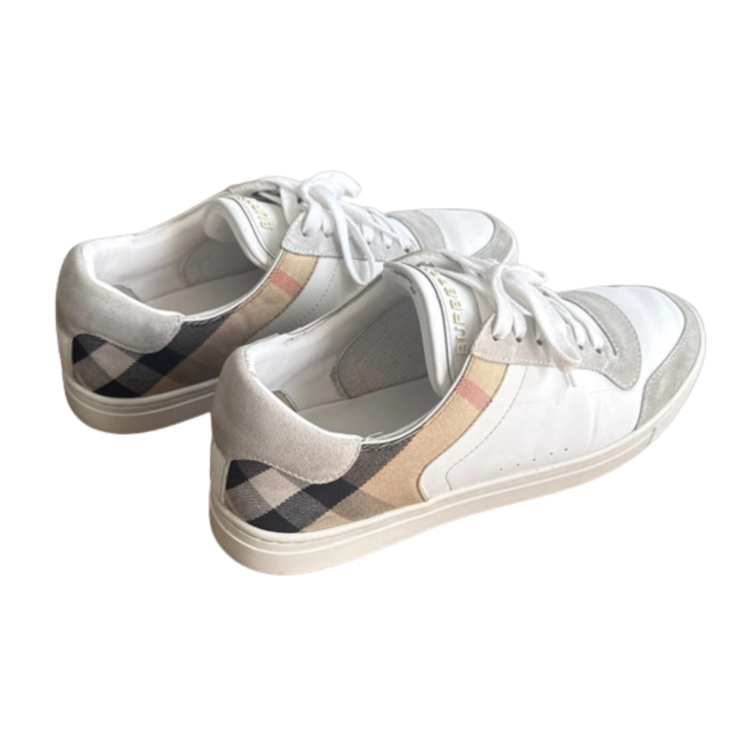 Burberry Checkered Low Sneakers (White)