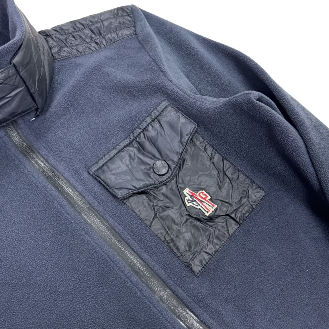 Moncler Maglia Fleece Cardigan Jacket (Navy)