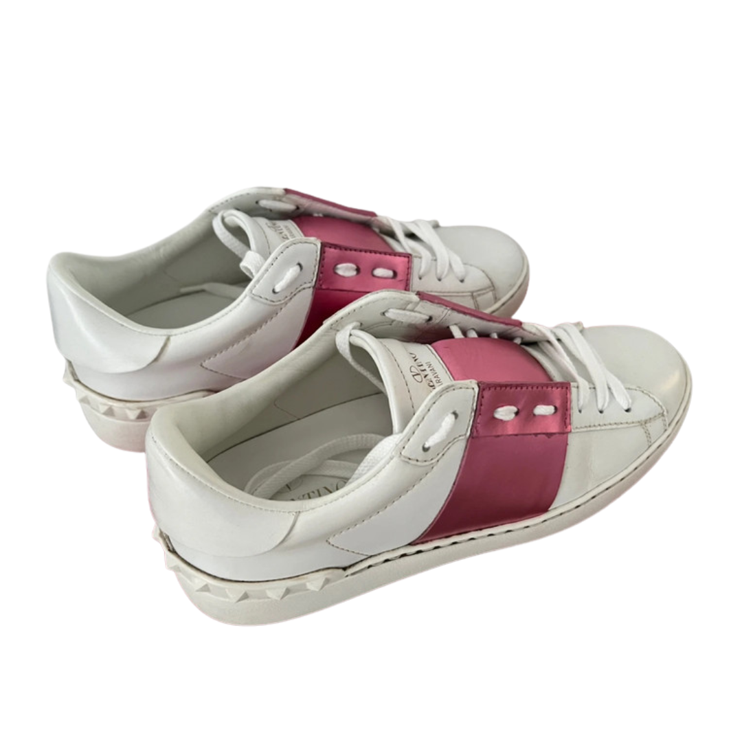 Valentino Garavani Open Sneakers (White Pink) (Womens)