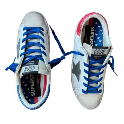 Golden Goose Superstar Sneakers (White Red)