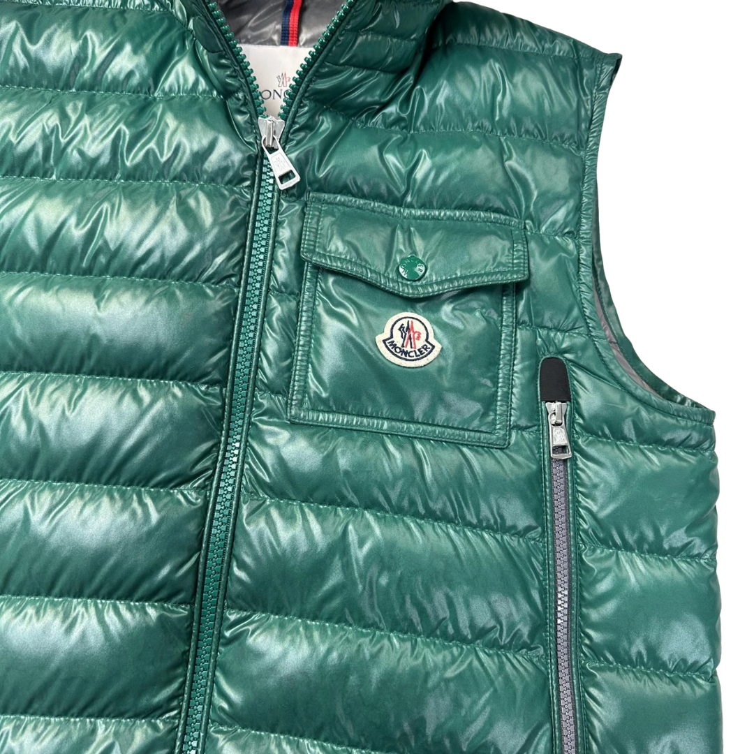 Moncler Ragot Down Gilet Vest (Dark Green)