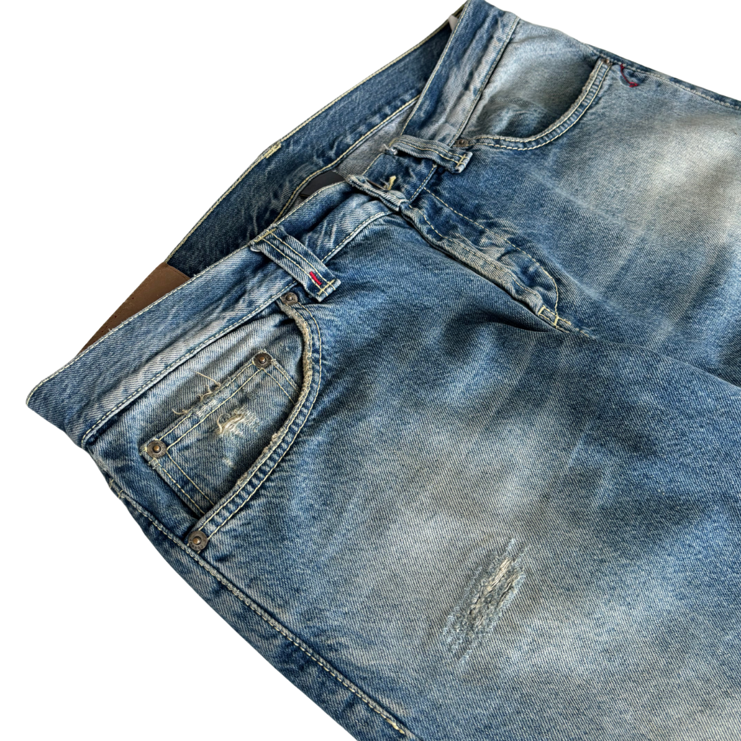 Dondup Mius Distressed Slim Fit Jeans (Blue)