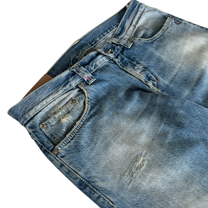 Dondup Mius Distressed Slim Fit Jeans (Blue)
