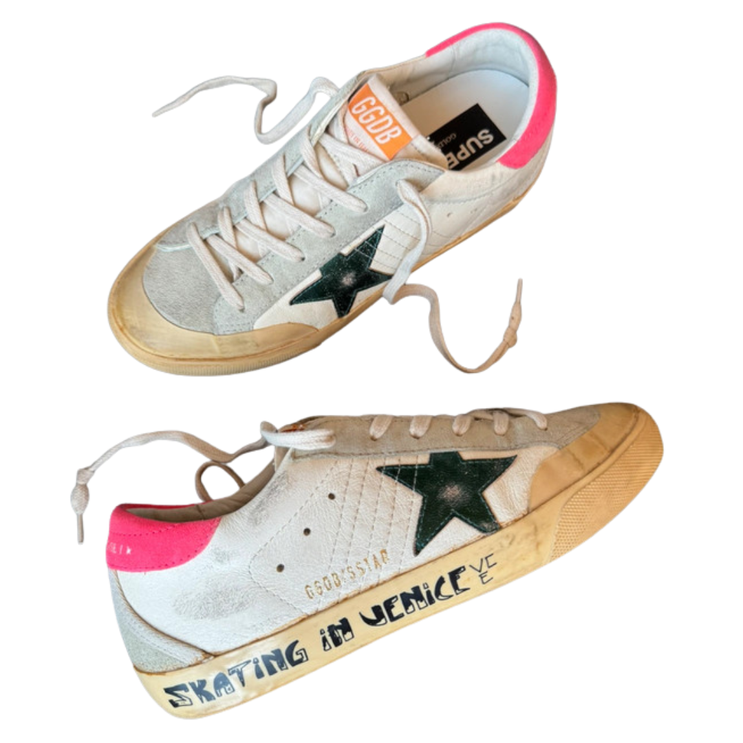 Golden Goose Superstar Sneakers (White pink) (Womens)