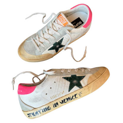 Golden Goose Superstar Sneakers (White pink) (Womens)
