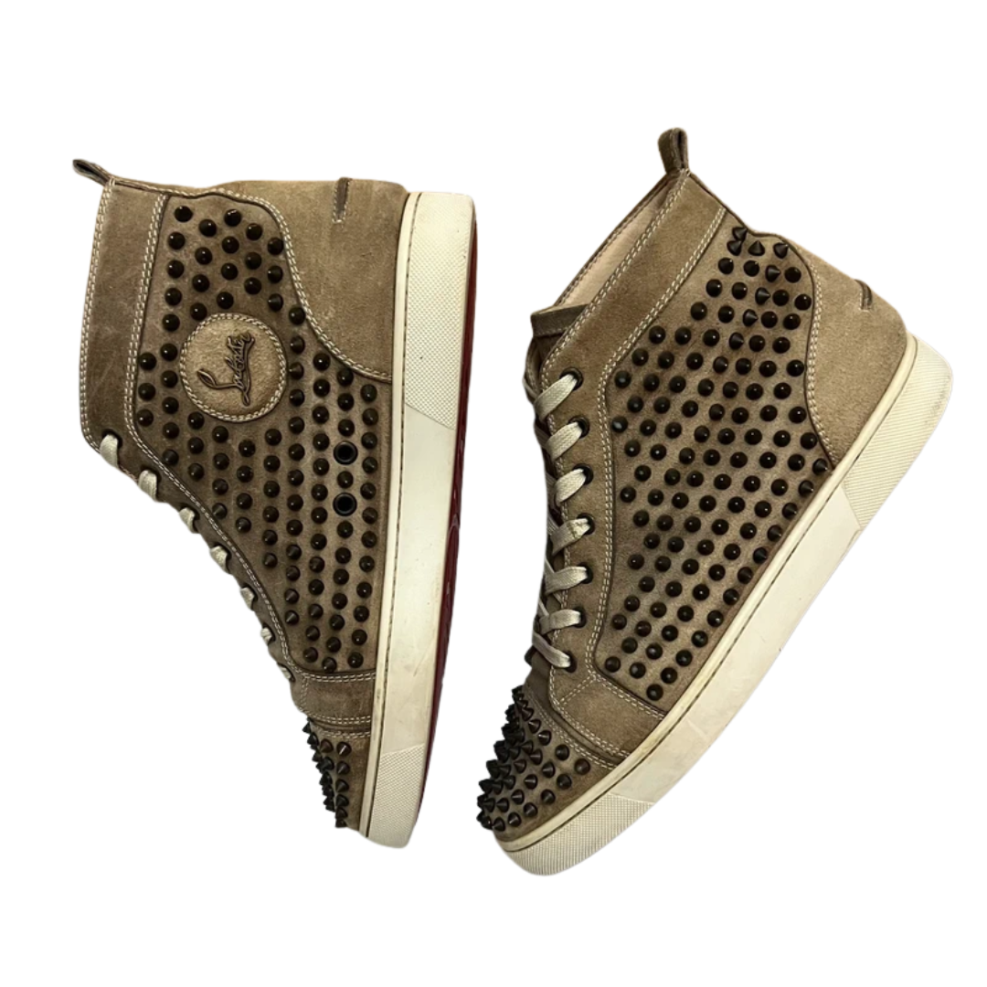 Christian Louboutin Louis Spike High Top Sneakers (Beige)