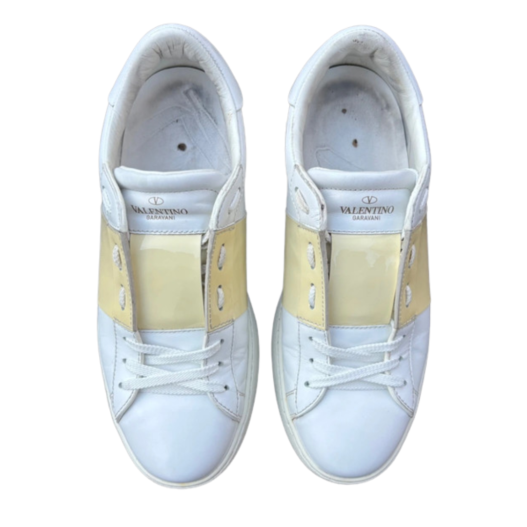 Valentino Garavani Open Sneakers (Patent Yellow) (Women's)
