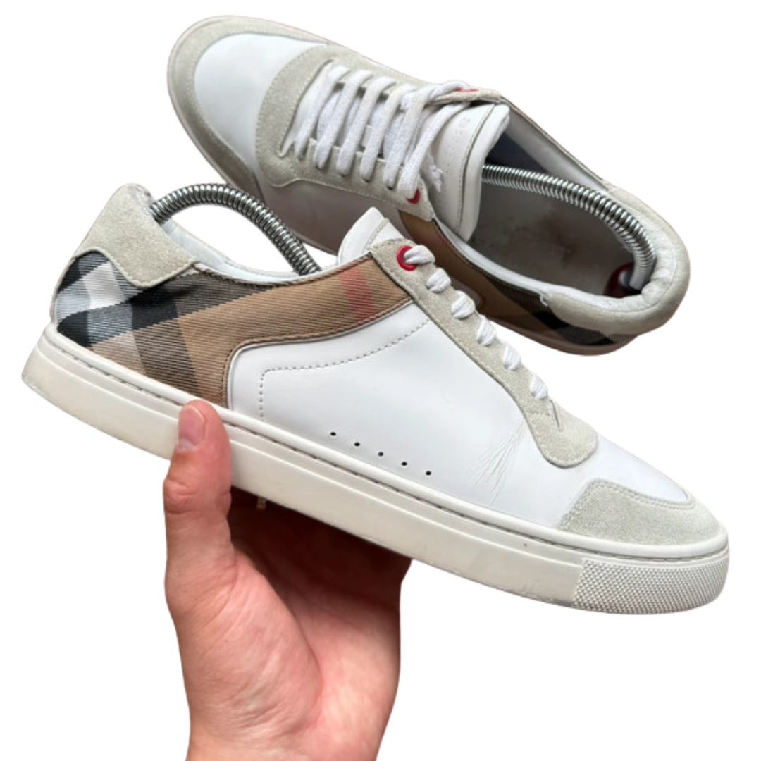 Burberry Checkered Low Sneakers (White)