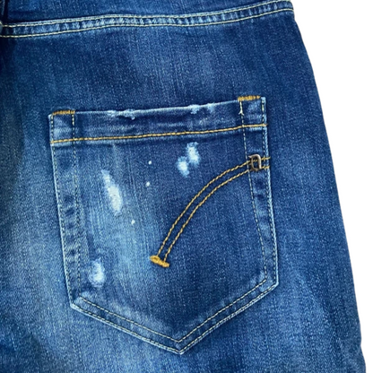 Dondup Mius Distressed Slim Fit Jeans (Navy)