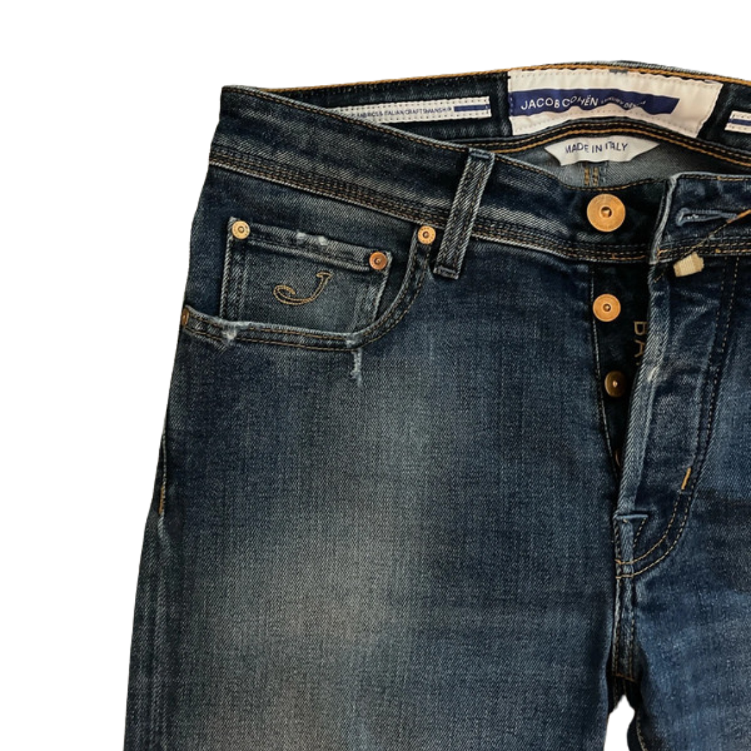 Jacob Cohën Bard Distressed Slim fit Jeans (Navy Blue)