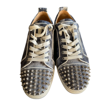 Christian Louboutin Louis Junior Spike Special Edition Sneakers (Navy Monogram)