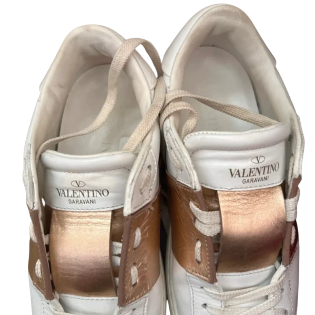 Valentino Garavani Open Sneakers (White Gold) (Womens)
