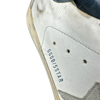 Golden Goose Superstar Sneakers (Navy Heel) (Womens)