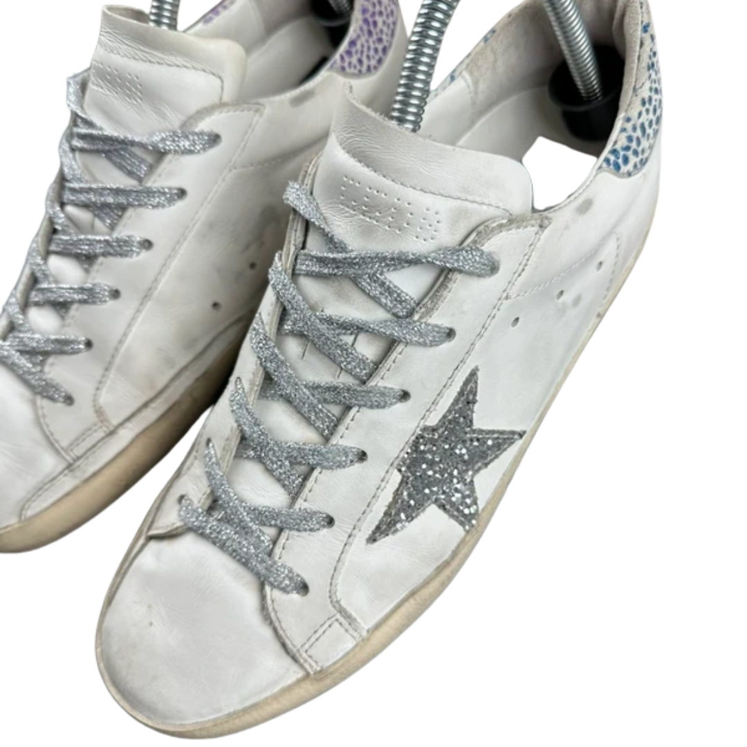 Golden Goose Special Edition Superstar Sneakers (White Glitter) (Womens)