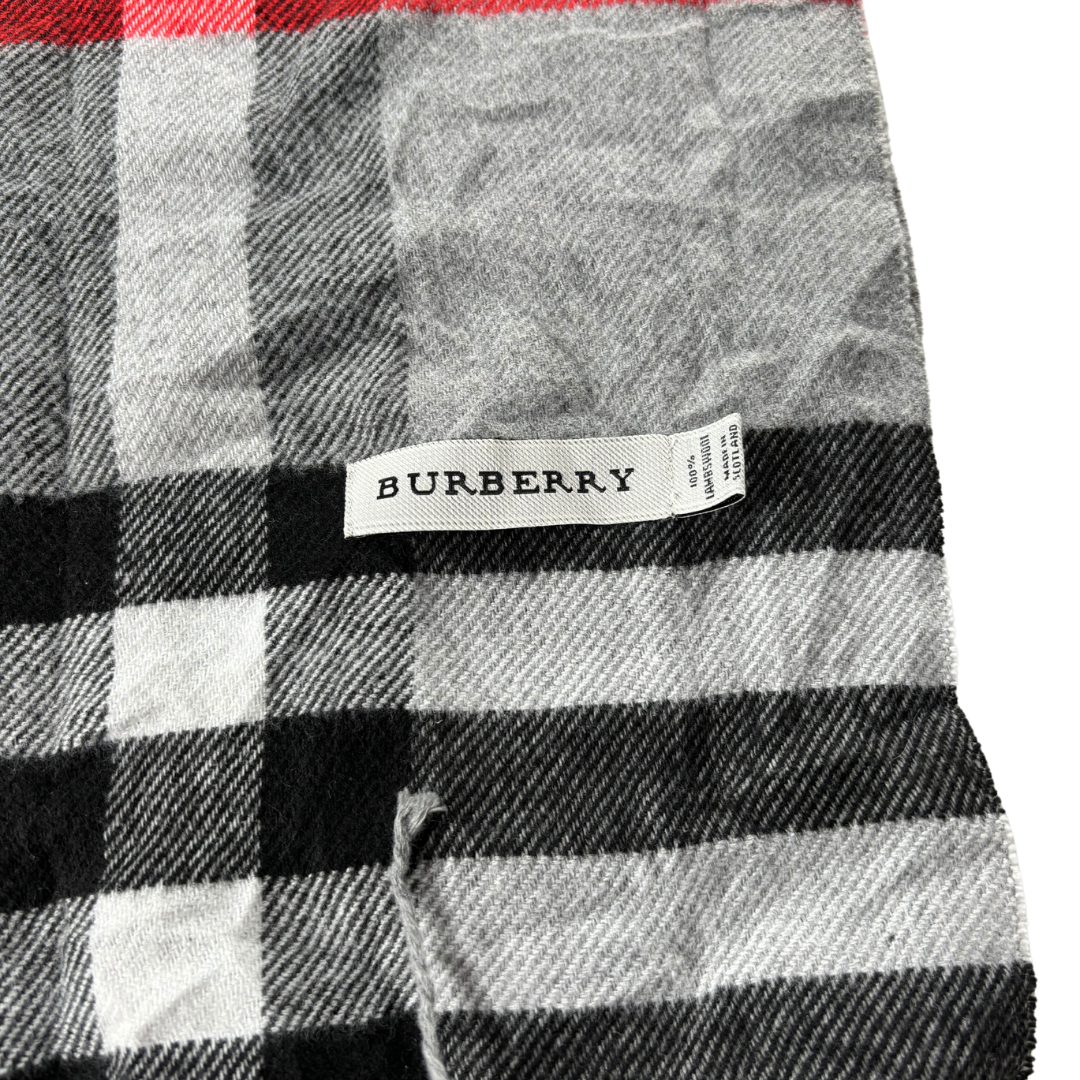 Burberry Scarf (Grey) (Vintage)