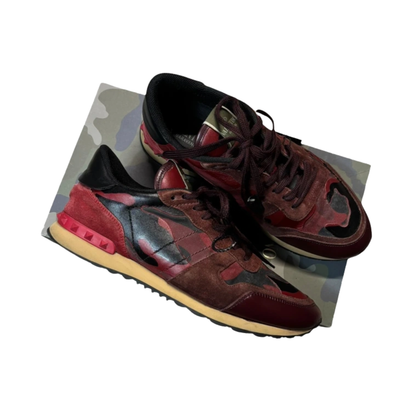 Valentino Camoflage Rockrunner Sneakers (Red)