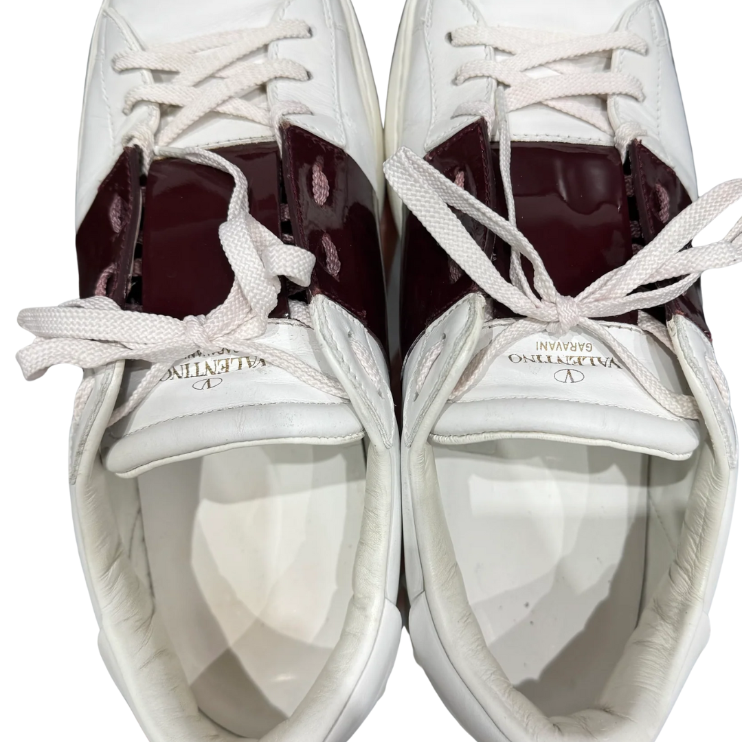 Valentino Garavani Open Sneakers (Patent Burgundy)