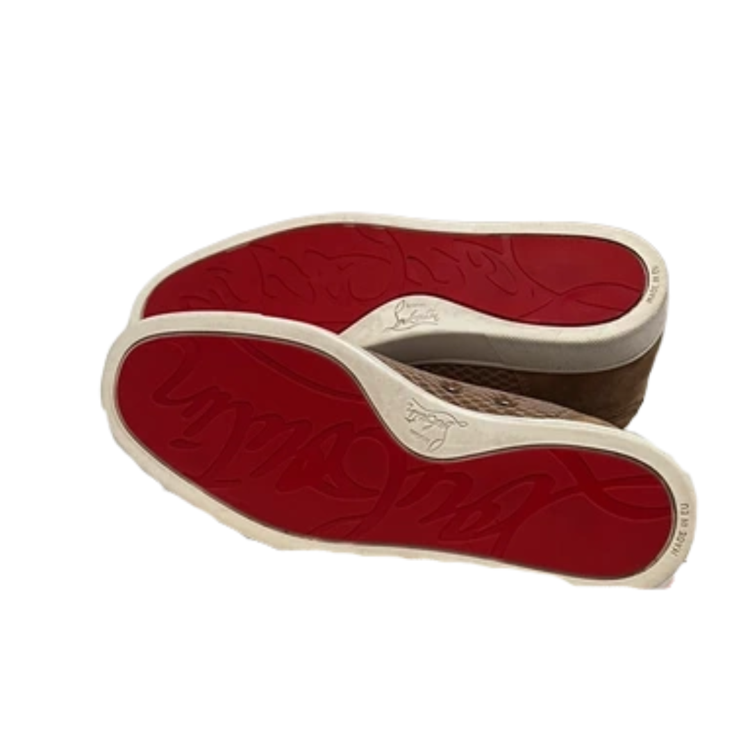 Christian Louboutin Louis Junior Spike Sneakers (Beige)