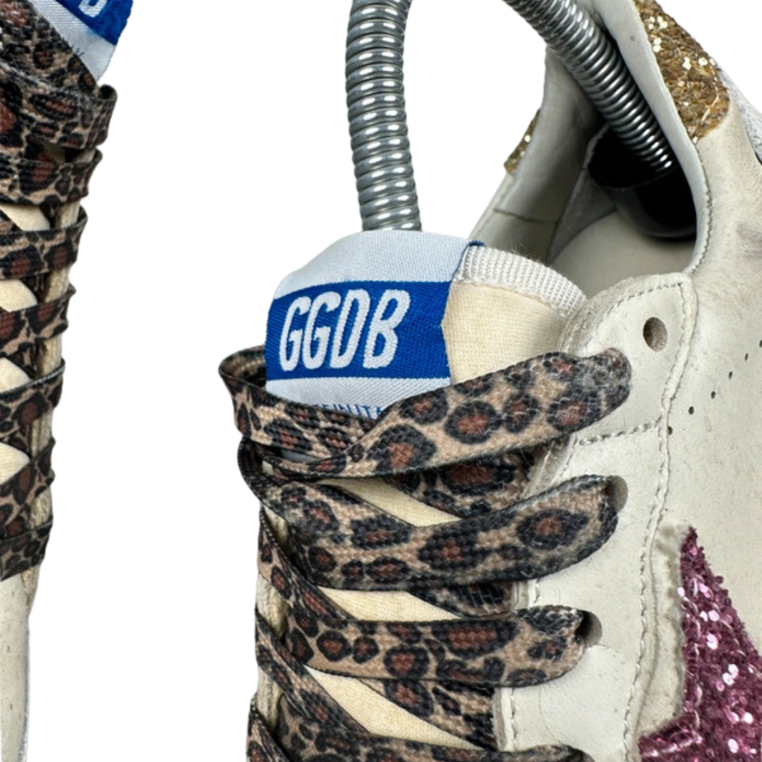 Golden Goose Ballstar Sneakers (Gold Heel) (Women's)