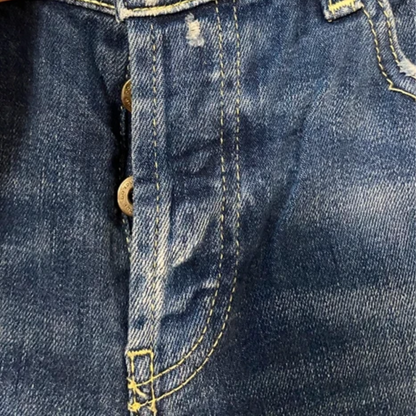Dondup Mius Distressed Slim Fit Jeans (Navy)