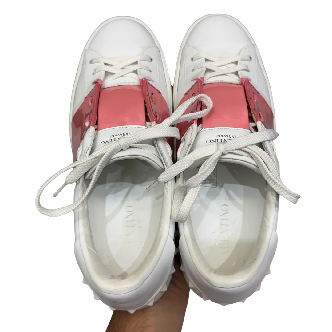 Valentino Garavani Open Sneakers (Patent Pink) (Women's)