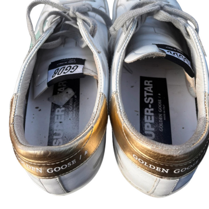 Golden Goose Superstar Sneakers (Gold Heel) (Women's)