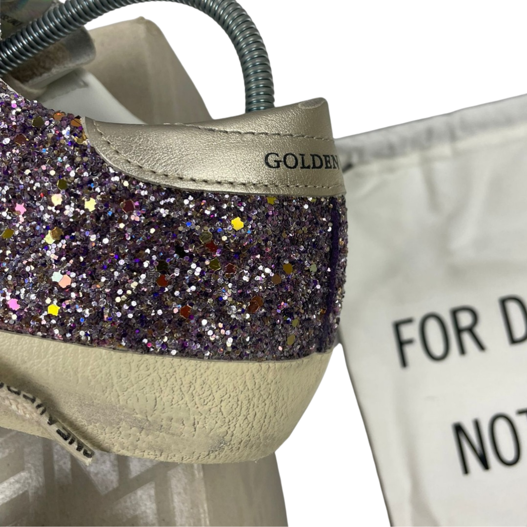 Golden Goose Superstar Sneakers (Purple Glitter) (New) (Womens)