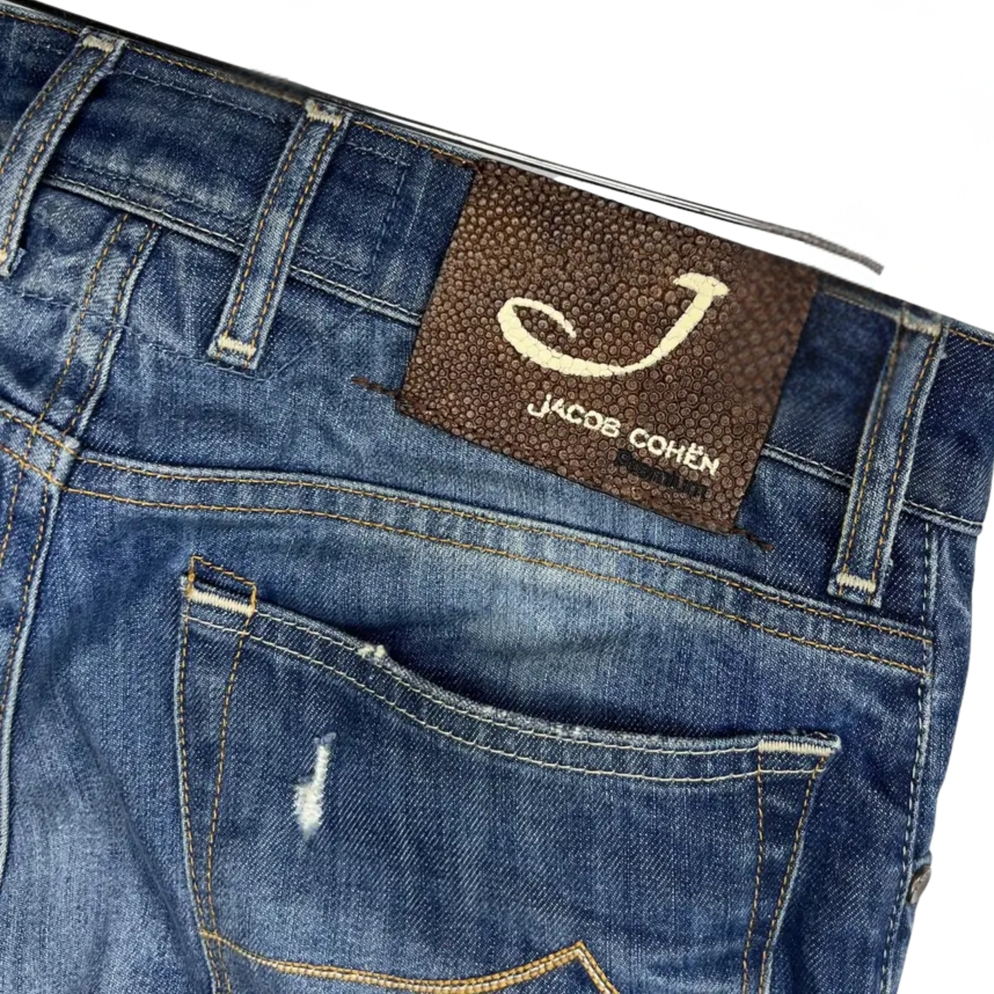 Jacob Cohën DIstressed Slim Fit Jeans (Navy)