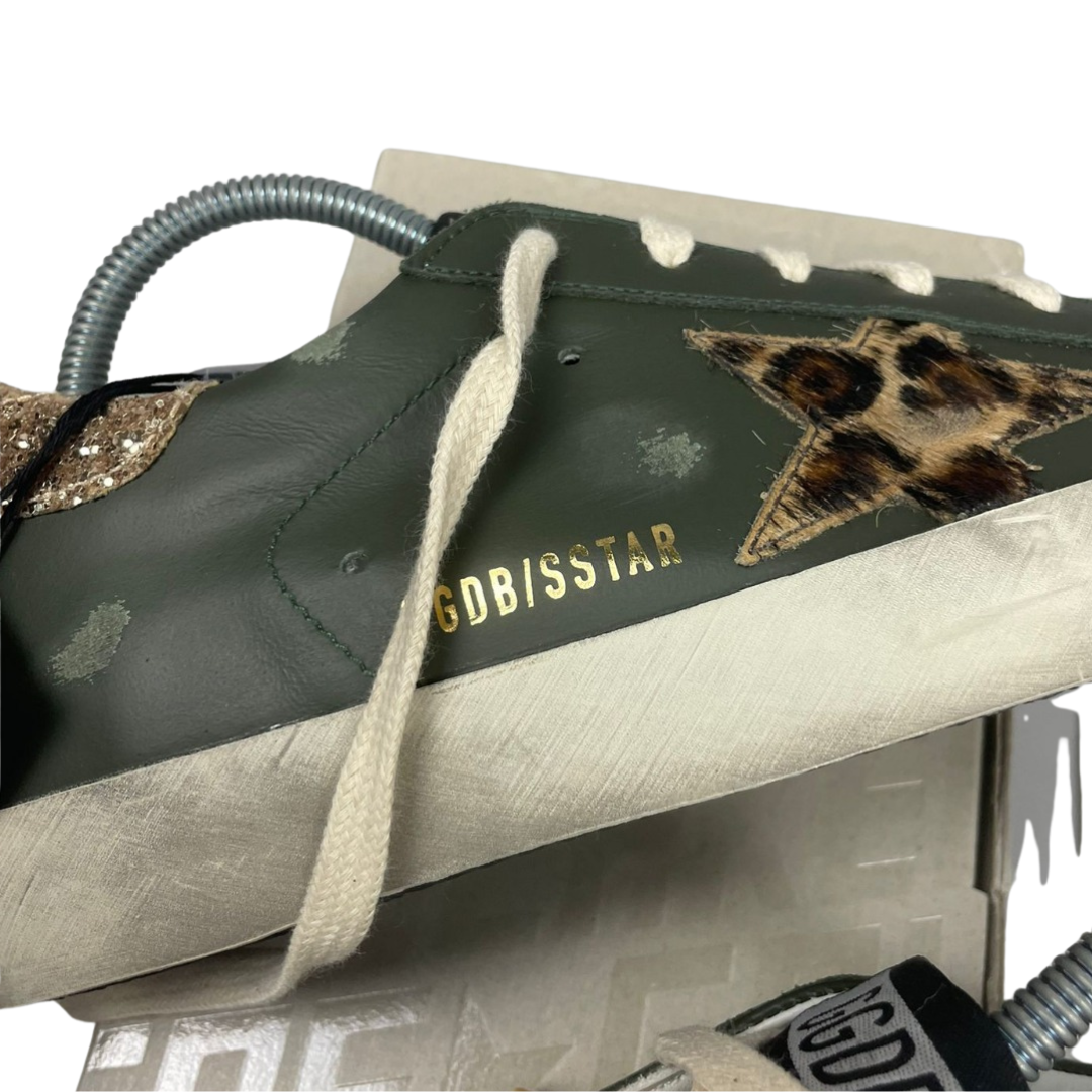Golden Goose Superstar Sneakers (Dark Green) (New) (Womens)