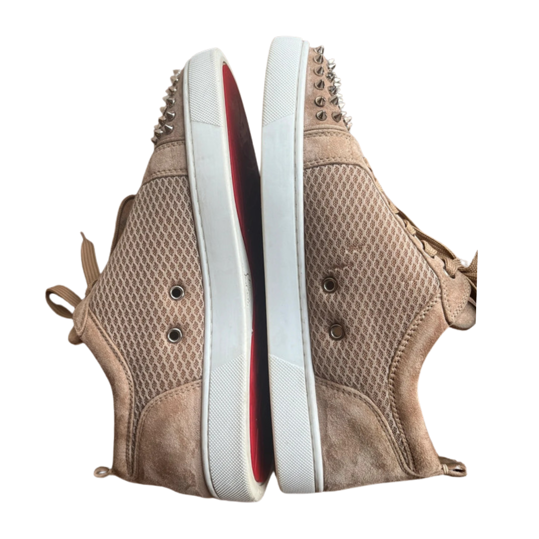 Christian Louboutin Louis Junior Spike Sneakers (Beige)