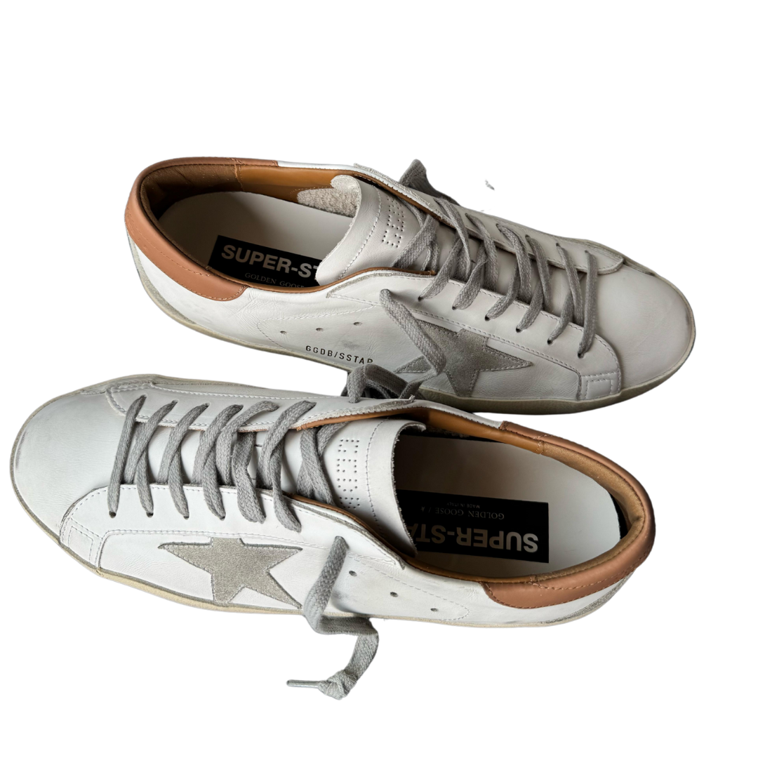 Golden Goose Superstar Sneakers (Orange Heel) (New) (Womens)