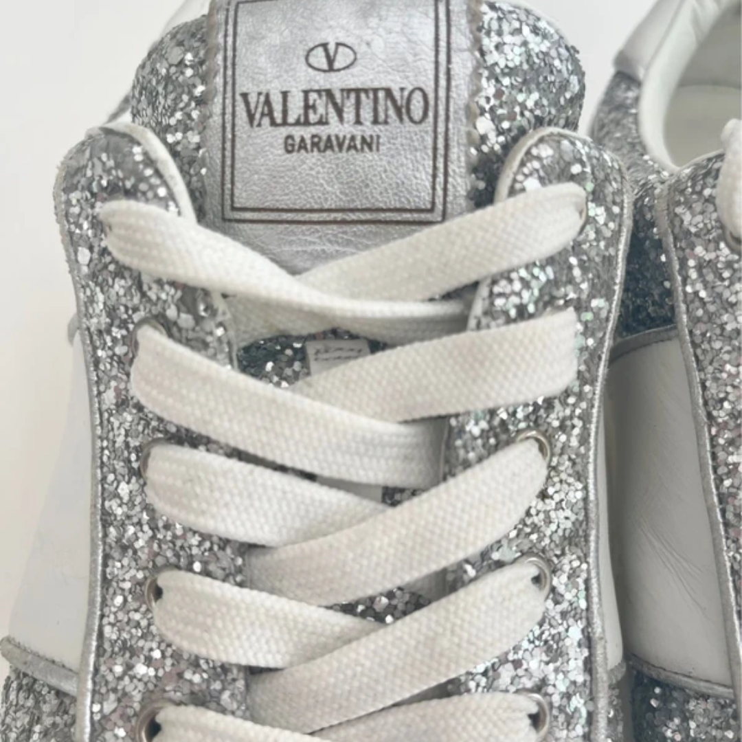 Valentino Garavani Flycrew Sneakers (Silver) (Womens)