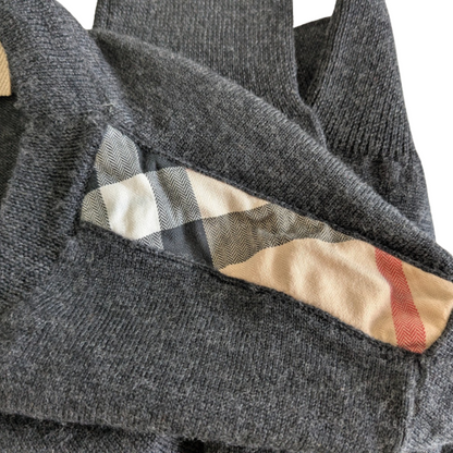 Burberry Checkered Merino Wool Sweater (Dark Grey)
